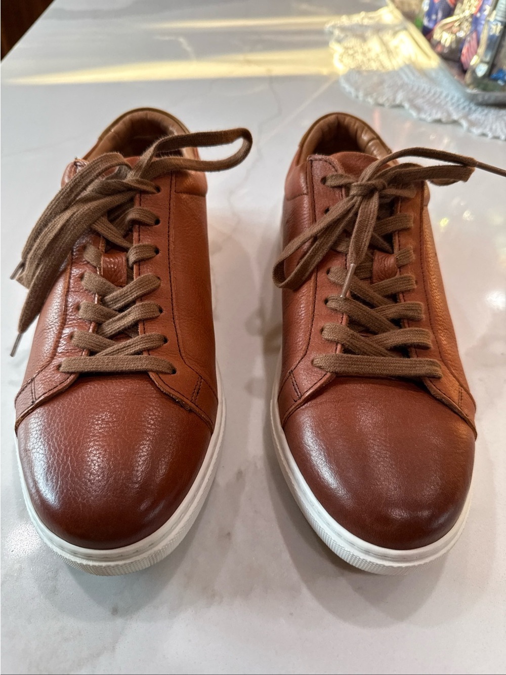 Allen Edmonds Men’s 9.5 D Chili Courtside Leather Sneakers